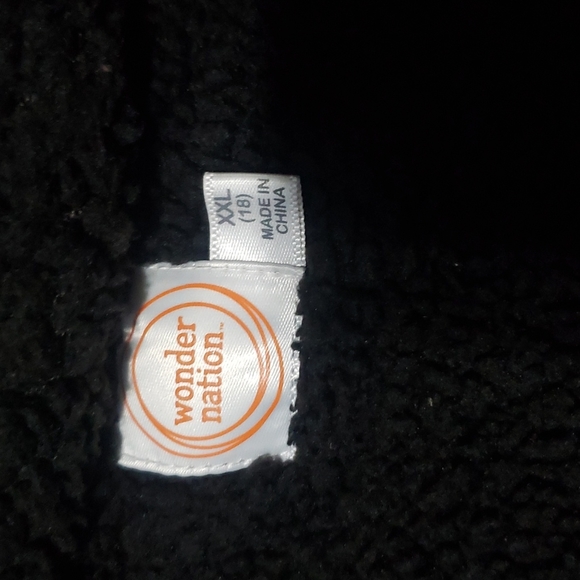 Boys XXL 18 Wonder Nation zip up Hoodie Sweater Sweatshirt fleece warm thick - Picture 3 of 5